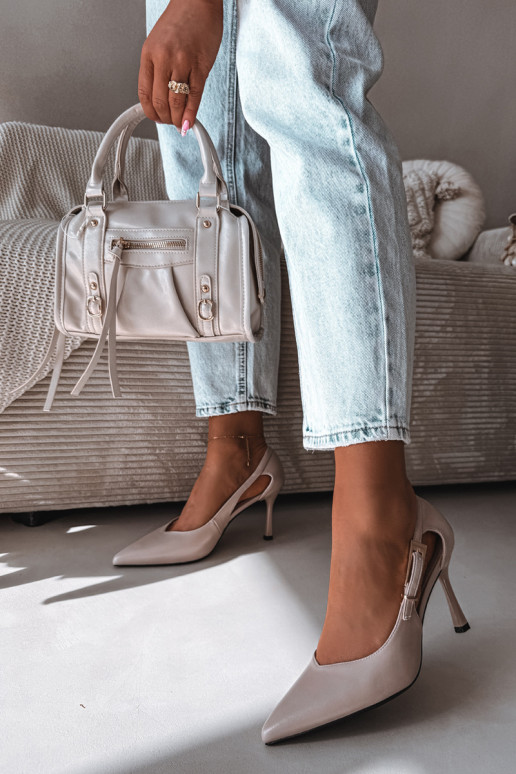 High Heels mit Ausschnitten und Schnallen Vinceza 62288 grau