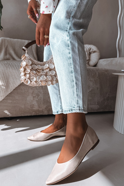 Ballerinas aus Öko-Leder Beige Nelisa