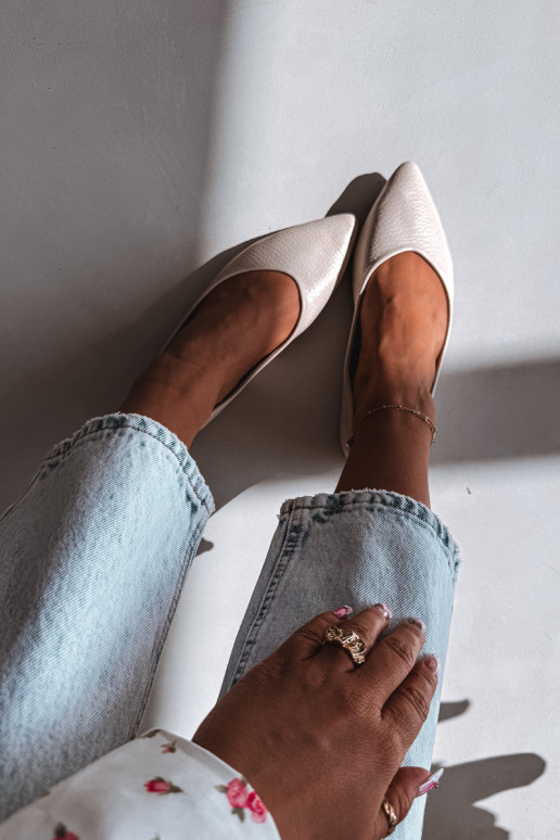 Ballerinas aus Öko-Leder Beige Nelisa