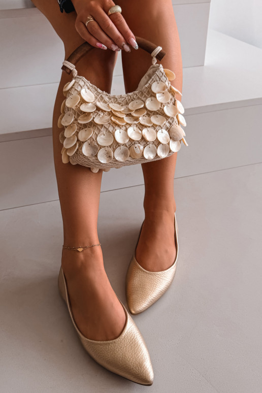 Ballerinas aus Öko-Leder goldene Farbe Nelisa