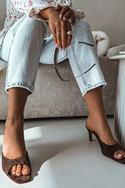 Damenhausschuhe Ermöglicht Smukłym Obcasie CzekoladoZue Revina