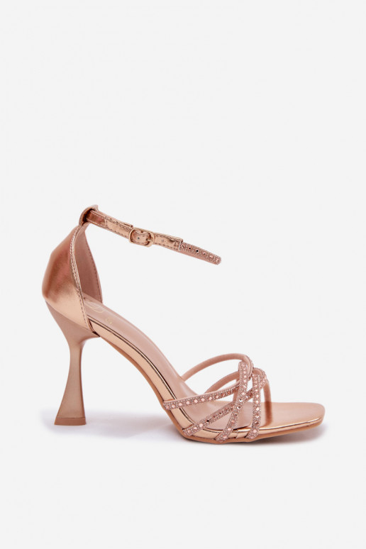 Damensandalen mit Absätzen mit leuchtenden Augen Szampańskie Redira