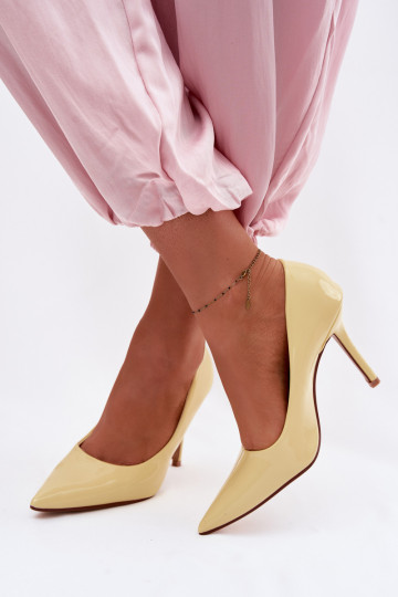 Klassische lackierte High Heels in Gelb aus Kunstleder Odira 2