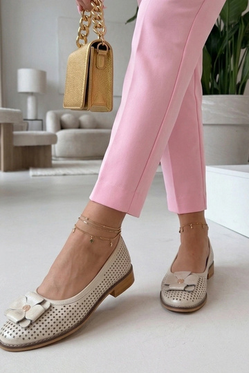 Goldene Leder Ballerinas... 2