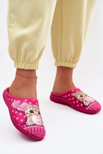 Damen Hausschuhe mit Gummi und Blase in Rosa Inblu EC000093