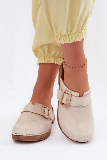 Damen-Clogs mit Schnallen Inblu TF000003 elfenbeinfarben 2