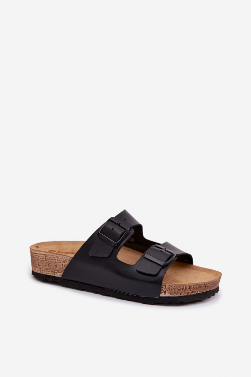 Damenhausschuhe mit Schnallen Inblu NM000039 schZuarze Farbe