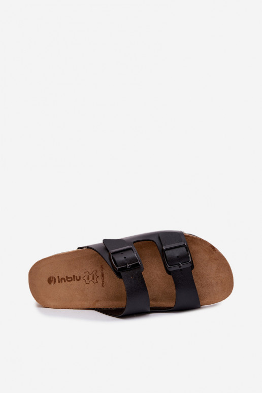 Damenhausschuhe mit Schnallen Inblu NM000039 schZuarze Farbe