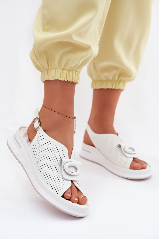 Damensandalen Feminin Mit Dekorationen Detalem Zueiße Farbe Deliva