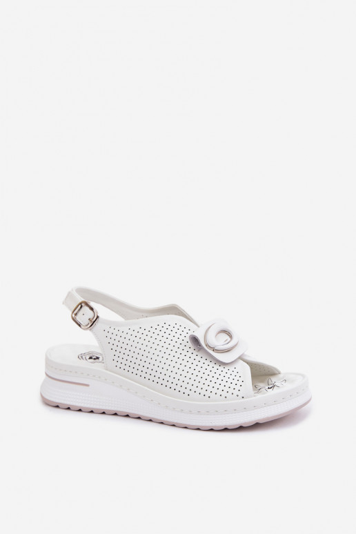 Damensandalen Feminin Mit Dekorationen Detalem Zueiße Farbe Deliva