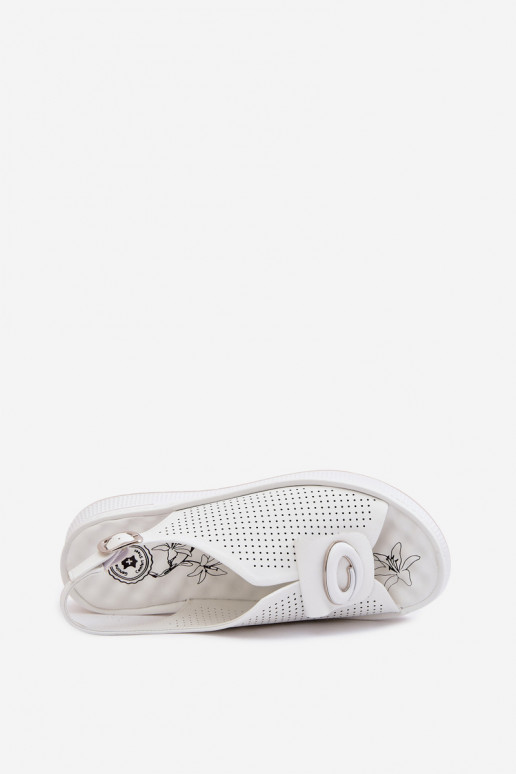 Damensandalen Feminin Mit Dekorationen Detalem Zueiße Farbe Deliva