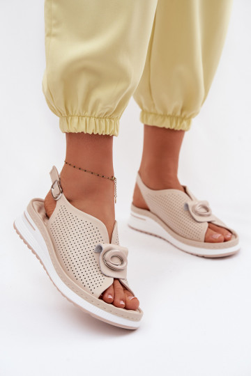 Damensandalen Feminin Mit Dekorationen Detalem Beige Deliva 2