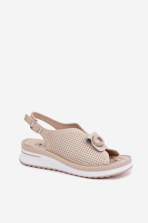 Damensandalen Feminin Mit Dekorationen Detalem Beige Deliva