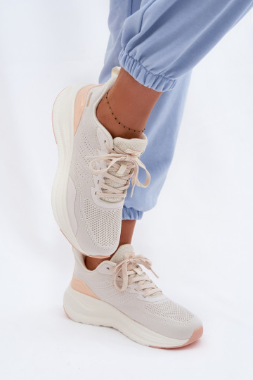 Damen-Sneaker mit Plateausohle Gelirae sandfarben