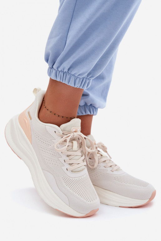 Turnschuhe Feminin mit einer Plattform Beige Gelirae