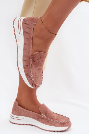 INildledermokassins Feminin pinke Farbe Pevina
