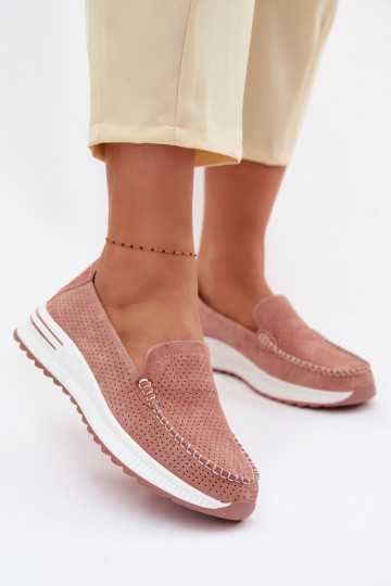 INildledermokassins Feminin pinke Farbe Pevina 2