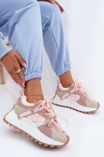 GOE TT2N4022 rosa Wildlederschuhe für Damen mit Plattform