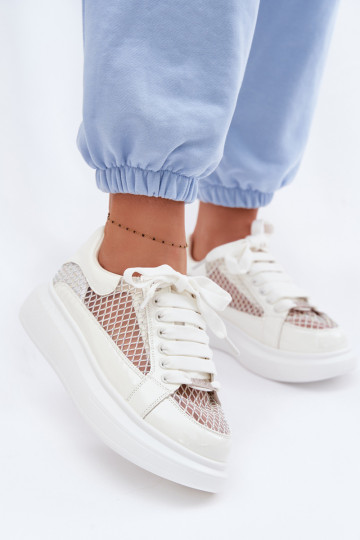 Haut Sneakers Stilvollllschuhe Feminin Mit Dekoration GOE TT2N4010 Zueiße Farbe 2