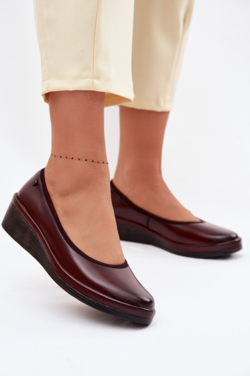 Vinceza 39987 bordeauxfarbene Lederschuhe für Damen mit Plattform 2