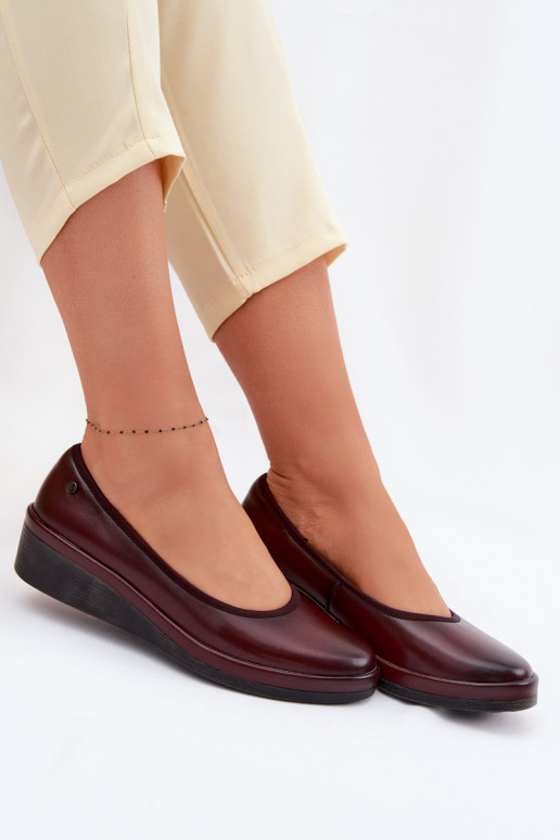 Haut Schuhe Feminin mit einer Plattform Vinceza 39987 Burgund