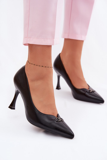 hochhackige Schuhe Mit Dekorationen Detalem Vinceza 62291 schZuarze Farbe 2