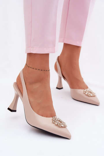 Sandalen mit hohen Absätzen Mit Schmuck Vinceza 62277 Beige 2