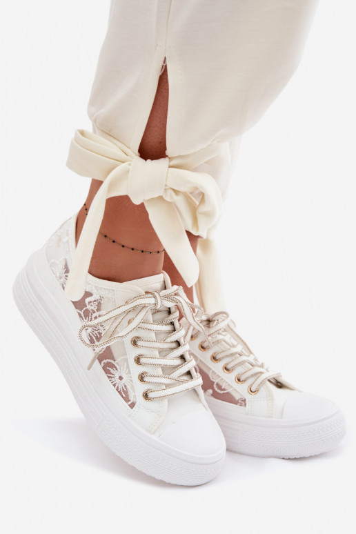 Freizeitschuhe mit Spitze mit einer Plattform Lee Cooper LCIN-26-44-4480 Zueiße Farbe