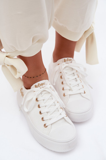 Lee Cooper LCIN-26-44-4482 weiße Freizeitschuhe mit Plateausohle