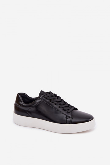 Sneakers Stilvollllschuhe für Männer aus Öko-Leder schZuarze Farbe Velton