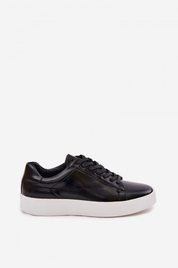 Sneakers Stilvollllschuhe für Männer aus Öko-Leder schZuarze Farbe Velton 2