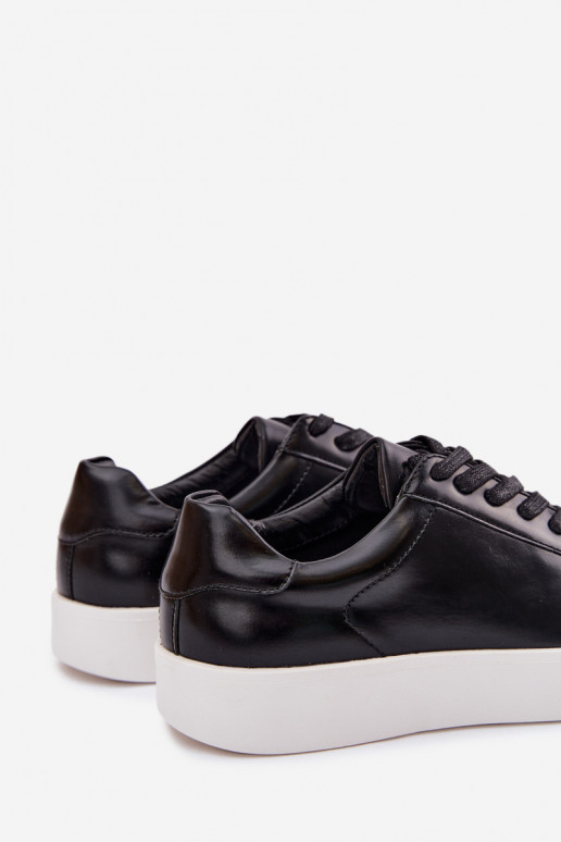 Sneakers Stilvollllschuhe für Männer aus Öko-Leder schZuarze Farbe Velton