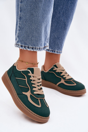 Niedrig Sneakers Stilvollllschuhe Feminin grüne Farbe Brenelle 2
