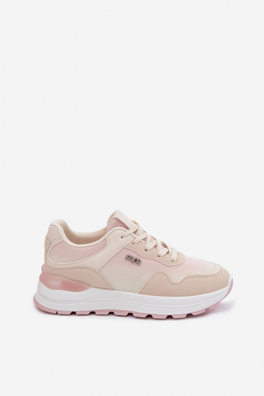 Sneakers Stilvollllschuhe Feminin mit einer Plattform Beige Lelmira