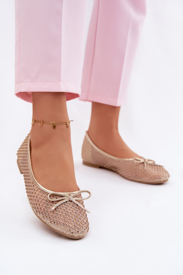Netz-Ballerinas mit Dekoration Vinceza 62270 in Gold