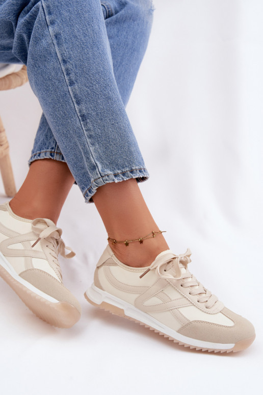 Sneakers Stilvollllschuhe Feminin Vinceza 11674 Beige