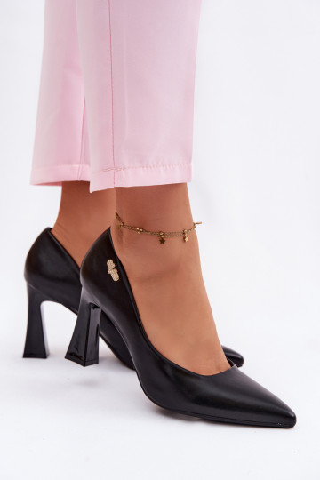 Eleganter Stil Schuhe mit Absätzen Vinceza 62276 schZuarze Farbe 2