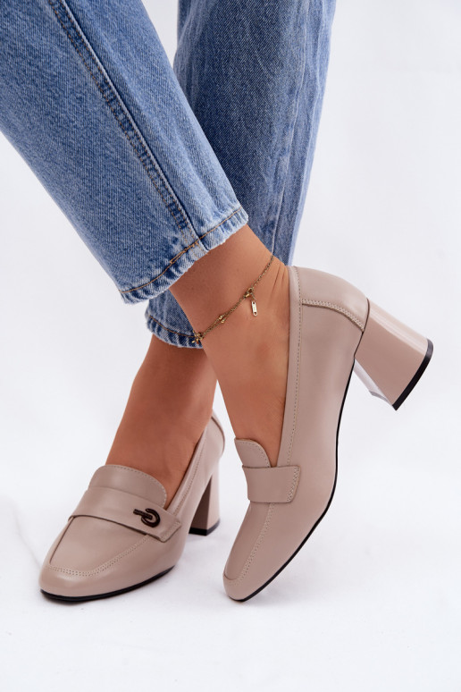 Haut Schuhe Feminin mit Absätzen Vinceza 18119 Beige