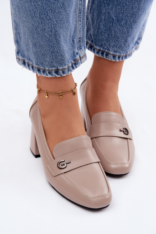 Haut Schuhe Feminin mit Absätzen Vinceza 18119 Beige