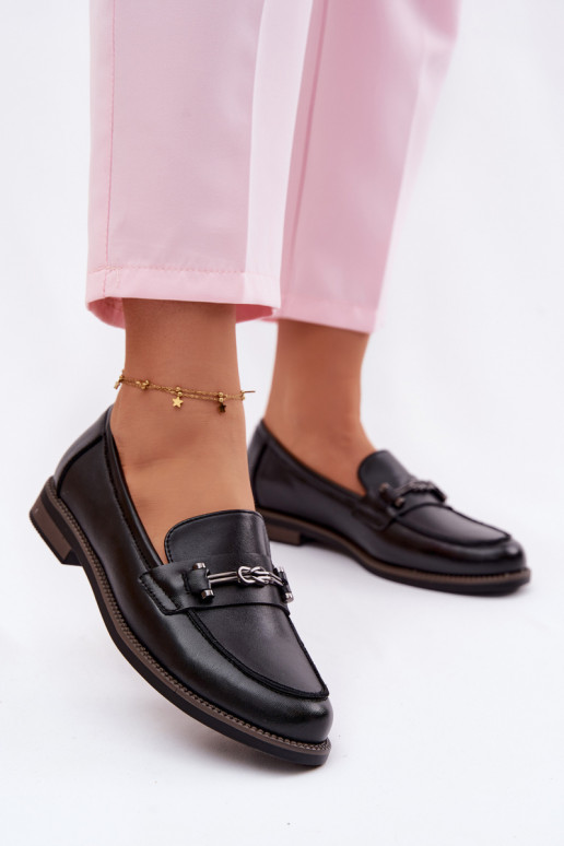 Mokassins für Damen Haut Vinceza 18132 schZuarze Farbe