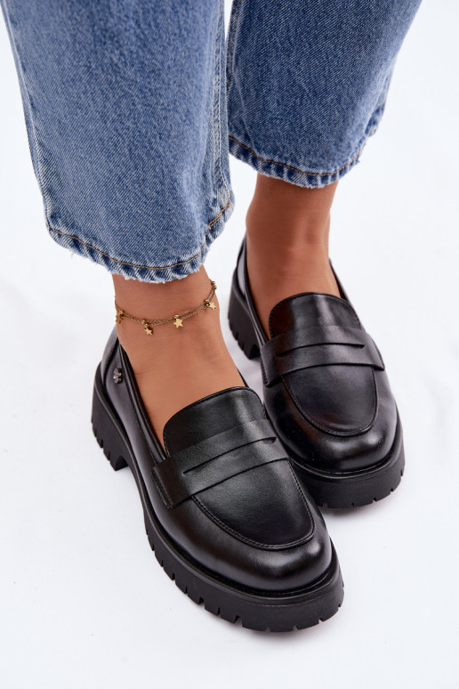 Haut Mokassins für Damen Vinceza 18125 schZuarze Farbe