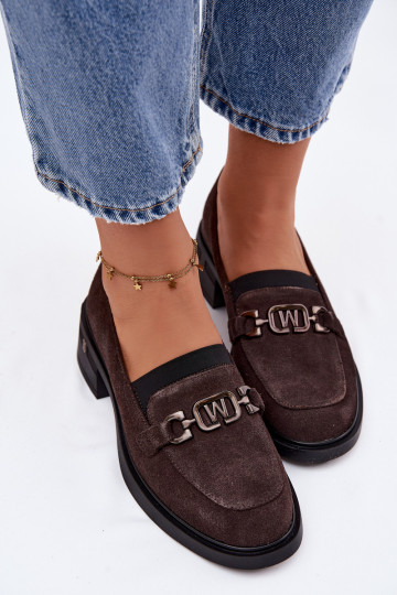 Schuhe Mokassins für DamenErmöglichtturalnego aus INildlederu Auf niedrigem Absatz Vinceza 18127 CzekoladoZue