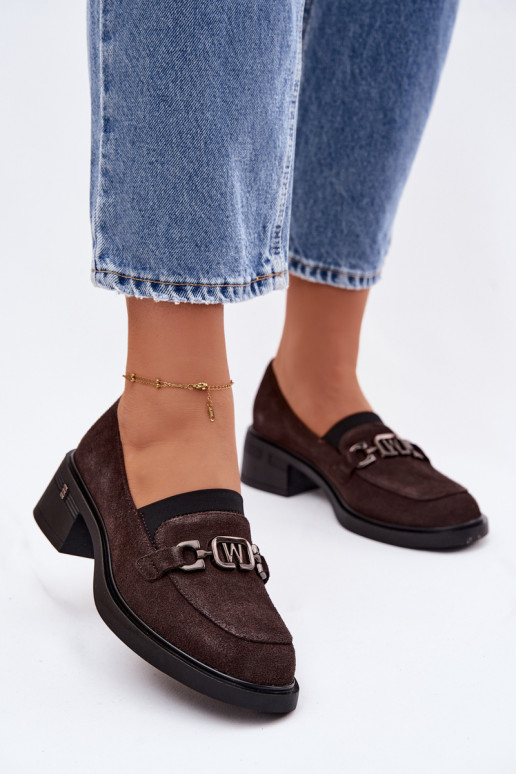 Schuhe Mokassins für DamenErmöglichtturalnego aus INildlederu Auf niedrigem Absatz Vinceza 18127 CzekoladoZue