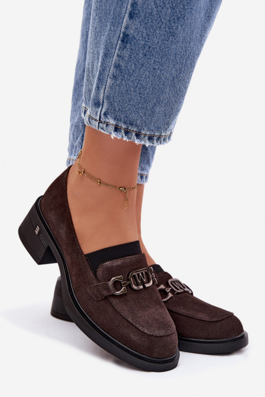 Schuhe Mokassins für DamenErmöglichtturalnego aus INildlederu Auf niedrigem Absatz Vinceza 18127 CzekoladoZue