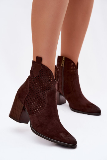 Damen Stiefeletten mit durchbrochenen Elementen Vinceza 58640 schokoladenfarbig 2