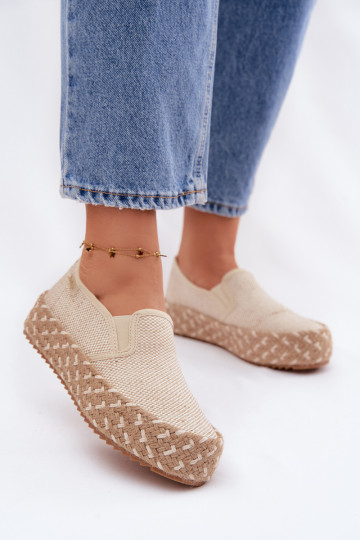 Espadrilles mit Plattform Lee Cooper LCIN-26-31-4332 sandfarben 2