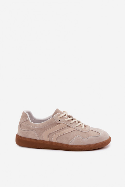 Haut aus INildleder Sneakers Stilvollllschuhe Damentief Beige Perinae
