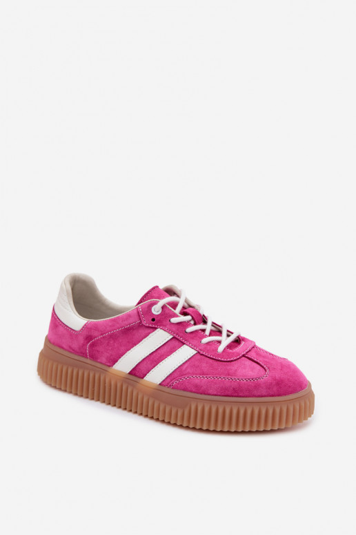aus INildleder Sneakers Stilvollllschuhe Feminin mit einer Plattform pinke Farbe Es mussrisae