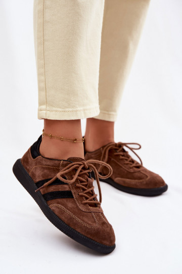 Wildleder-Sport-Schuhe für Frauen braun Ismina 2