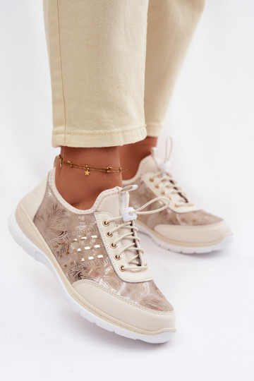 Gemustert Haut Schuhe Feminin D&A GR61-5990 Beige